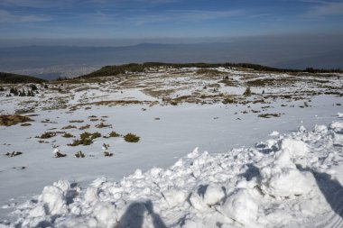 Vitosha Dağı 'nın kış manzarası, Sofya Şehir Bölgesi, Bulgaristan