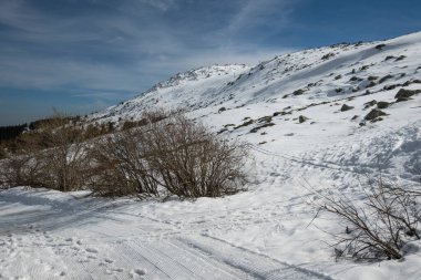 Vitosha Dağı 'nın kış manzarası, Sofya Şehir Bölgesi, Bulgaristan