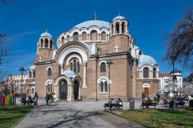 SOFYA, BULGARIA - 19 Mart 2023: Bulgaristan 'ın Sofya kentindeki Ortodoks Kilisesi Sveti Sedmochislenitsi