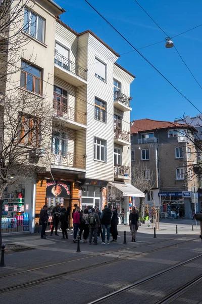 Sofia Bulgaria Marzo 2023 Vista Panorámica Calle Graf Ignatiev Ciudad —  Fotos de Stock