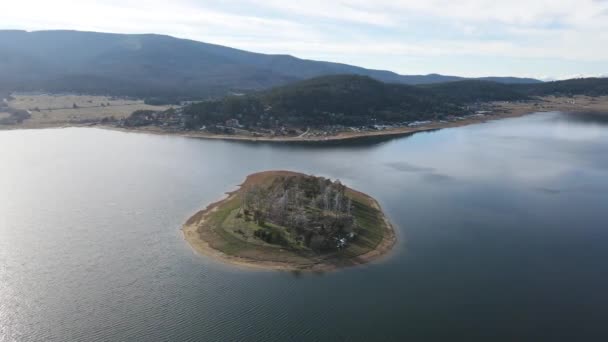 Vista Aérea Ilha Batak Reservoir Região Pazardzhik Bulgária — Vídeo de Stock