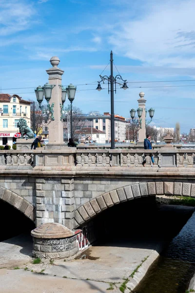 Sofia Bulgaria Marzo 2023 Panorama Del Puente Del León Sobre — Foto de Stock