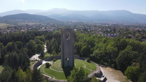 Sofia Bulgarien September 2021 Flygfoto Över Memorial Flag Peace Zname — Stockvideo