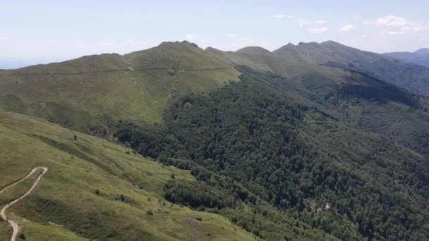 Uitzicht Zonsondergang Vanuit Lucht Berg Belasitsa Regio Blagoevgrad Bulgarije — Stockvideo