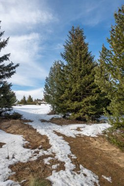 Vitosha Dağı 'nın kış manzarası, Sofya Şehir Bölgesi, Bulgaristan