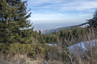 Vitosha Dağı 'nın kış manzarası, Sofya Şehir Bölgesi, Bulgaristan