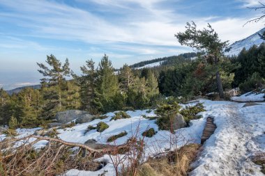 Vitosha Dağı 'nın kış manzarası, Sofya Şehir Bölgesi, Bulgaristan