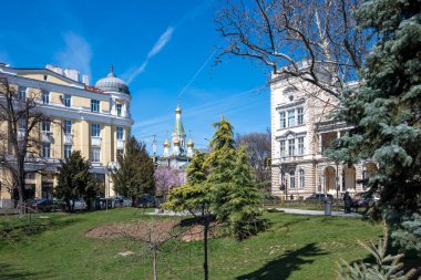 SOFYA, BULGARIA - 19 Mart 2023: Bulgaristan 'ın başkenti Sofya' da Askeri Kulüp Binası