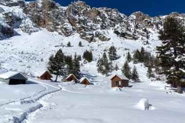 Amazing Winter view of Rila Mountain near Malyovitsa peak, Bulgaria