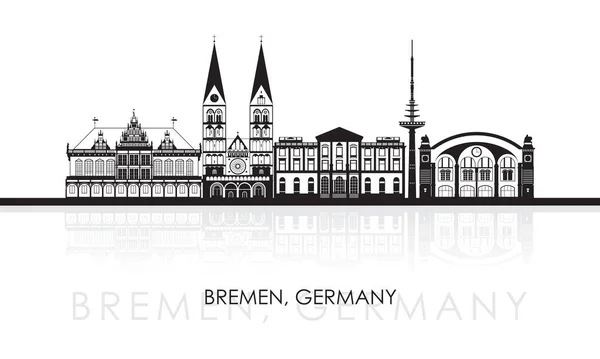 Silhouette Skyline Panorama Ciudad Bremen Alemania Ilustración Vectorial — Vector de stock