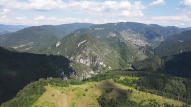 Aerial summer view of Rhodope Mountains near Borino, Smolyan Region, Bulgaria