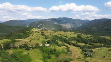 Aerial summer view of Rhodope Mountains near Borino, Smolyan Region, Bulgaria