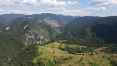 Aerial summer view of Rhodope Mountains near Borino, Smolyan Region, Bulgaria