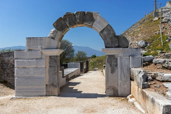 Starověké Rozvaliny Archeologickém Areálu Philipi Východní Makedonie Thrákie Řecko — Stock fotografie