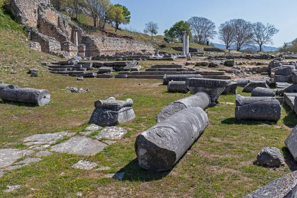 希腊菲利普皮 东马其顿和Thrace考古区古代遗址 — 图库照片