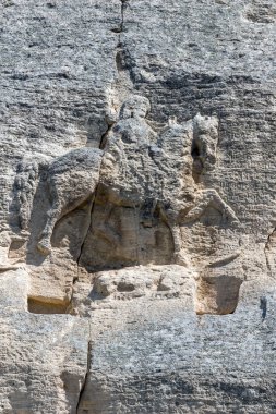 Erken ortaçağ rock Madara binici rahatlama dönemi ilk Bulgar İmparatorluğu, Unesco Dünya Kültür Mirası Listesi'ne, Shumen bölge, Bulgaristan
