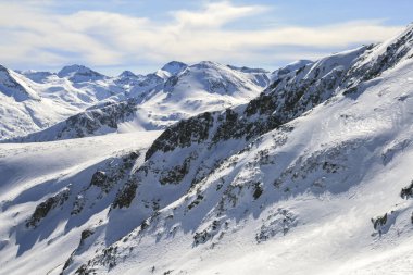 Bulgaristan 'ın Todorka tepesinden Pirin Dağı' nın muhteşem kış manzarası