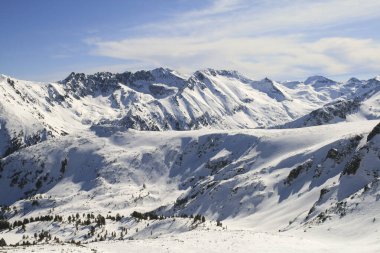 Bulgaristan 'ın Todorka tepesinden Pirin Dağı' nın muhteşem kış manzarası