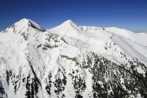 Geweldige Winter Uitzicht Pirin Mountain Van Todorka Piek Bulgarije Rechtenvrije Stockfoto's