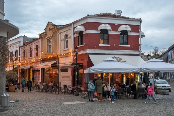 Plovdiv Bulgária Abril 2023 Incrível Vista Pôr Sol Das Ruas — Fotografia de Stock