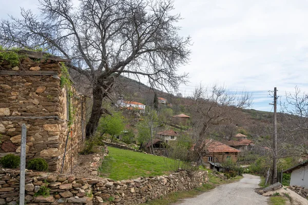 Panorama Del Villaggio Dolene Sulla Montagna Ograzhden Regione Blagoevgrad Bulgaria — Foto Stock
