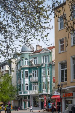 ASENOVGRAD, BULGARIA -11 Nisan 2023: Bulgaristan 'ın Filibe Bölgesi Asenovgrad kentinin merkezi