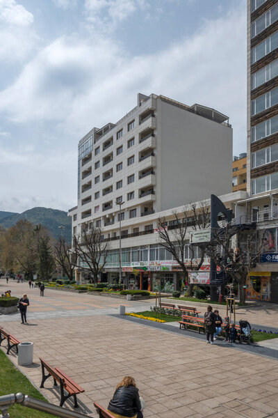 ASENOVGRAD, BULGARIA -APRIL 11, 2023: Center of town of Asenovgrad, Plovdiv Region, Bulgaria