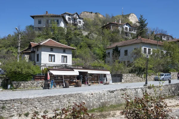 Melnik Bulgária Április 2023 Tipikus Utca Régi Házak Város Melnik — Stock Fotó