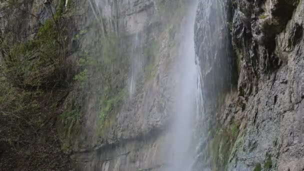 保加利亚巴尔干山脉Zasele村附近Skaklya瀑布的春景 — 图库视频影像