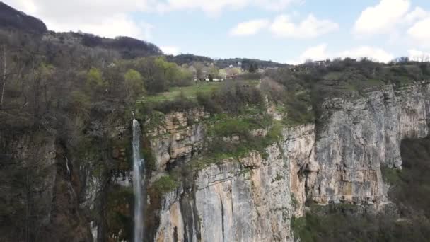 Letecký Pohled Vodopád Skaklya Obce Zasele Balkánské Hory Bulharsko — Stock video