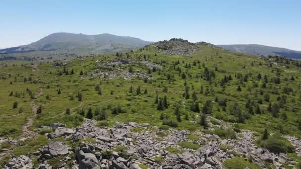Widok Lotu Ptaka Miasto Sofia Kamen Del Peak Górze Vitosha — Wideo stockowe