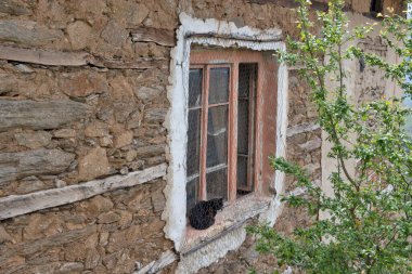Bulgaristan 'ın Blagoevgrad Bölgesi, Ograzhden Dağı' ndaki Dolene Köyü Panoraması