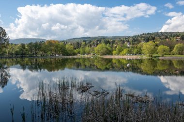 Pancharevo Gölü Bahar Manzarası, Sofya Şehir Bölgesi, Bulgaristan