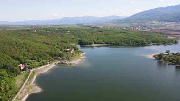 Vue Aérienne Réservoir Forty Springs Près Ville Senovgrad Région Plovdiv — Video