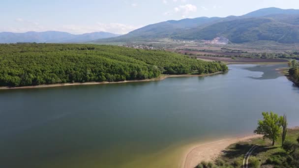 Vue Aérienne Réservoir Forty Springs Près Ville Senovgrad Région Plovdiv — Video