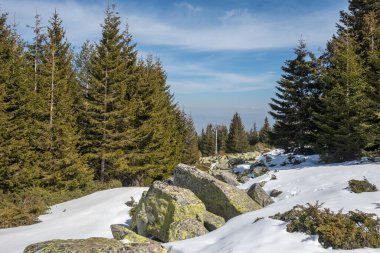 Vitosha Dağı 'nın kış manzarası, Sofya Şehir Bölgesi, Bulgaristan