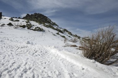 Vitosha Dağı 'nın kış manzarası, Sofya Şehir Bölgesi, Bulgaristan