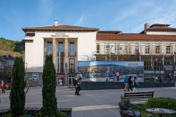 Petrich Bulgarien April 2023 Typisches Gebäude Und Straße Zentrum Der — Stockfoto