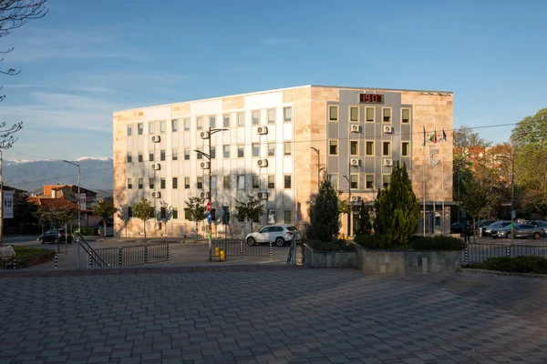 Petryka Bułgaria Kwiecień 2023 Typowy Budynek Ulica Centrum Miasta Petrich — Zdjęcie stockowe