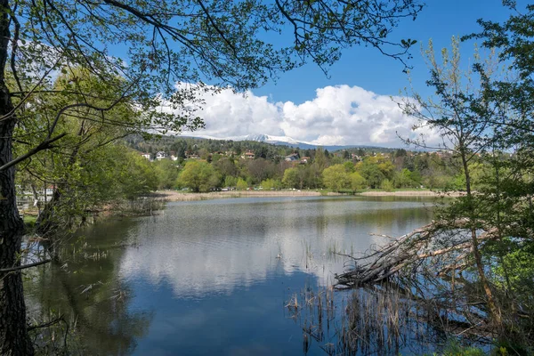 Krajobraz Wiosenny Jeziora Pancharevo Obwód Sofijski Bułgaria — Zdjęcie stockowe
