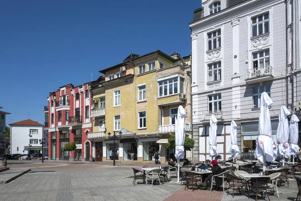 Plovdiv Bulgária Abril 2023 Panorama Das Ruas Pedestres Centrais Cidade — Fotografia de Stock