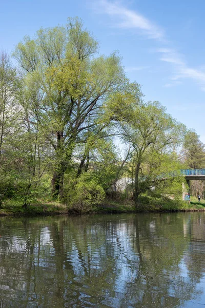 Frühlingslandschaft Des Iskar Flusses Der Nähe Des Pancharevo Sees Stadtgebiet — Stockfoto