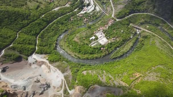 Amazing Aerial View Iskar Gorge Village Bov Balkan Mountains Bulgaria — Stock Video