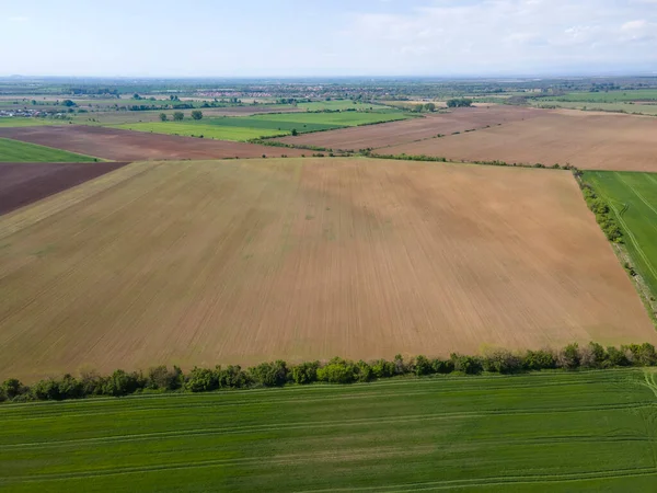 Stock image Aerial view of Upper Thracian Plain near town of Asenovgrad, Plovdiv Region,  Bulgaria