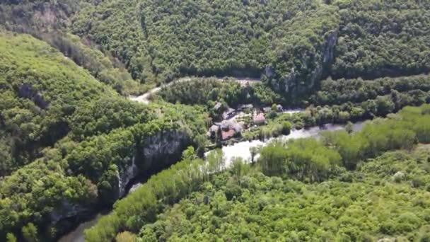 Widok Powietrza Rzekę Iskar Gorge Pobliżu Miasta Lyutibrod Region Vratsa — Wideo stockowe