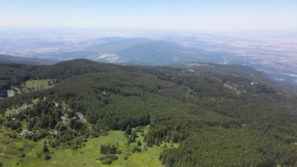 Amazing Aerial View Vitosha Mountain Kamen Del Peak Bulgaria — Stock videók