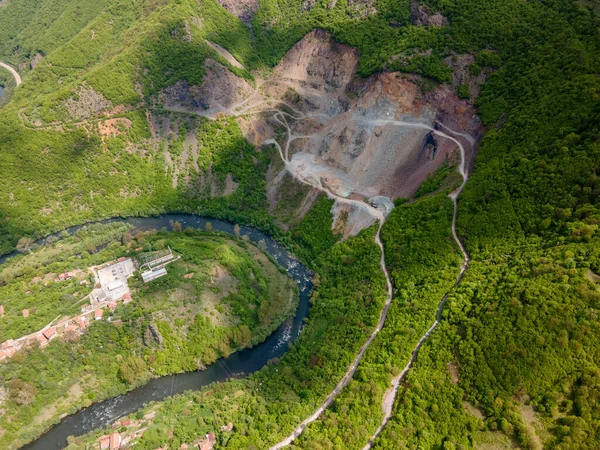 stock image Amazing Aerial view of iskar gorge near village of Bov, Balkan Mountains, Bulgaria