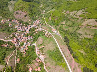 Ochindol, Vratsa bölgesi, Balkan Dağları, Bulgaristan yakınlarındaki Iskar Nehri Boğazı 'nın hava manzarası