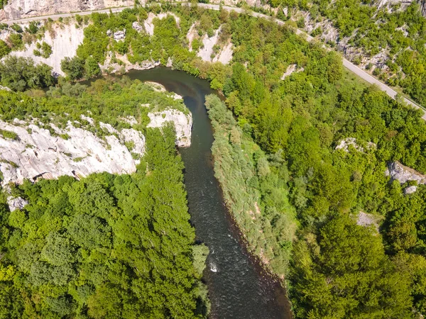 Вид Повітря Ущелину Річки Іскар Поблизу Міста Лютіброд Враца Балканські — стокове фото