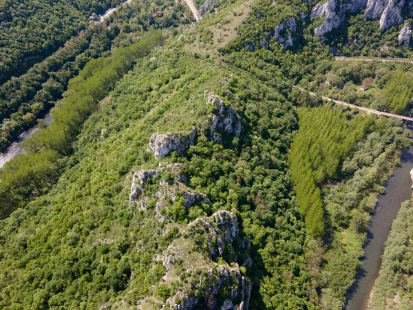 Вид Повітря Ущелину Річки Іскар Поблизу Міста Лютіброд Враца Балканські — стокове фото